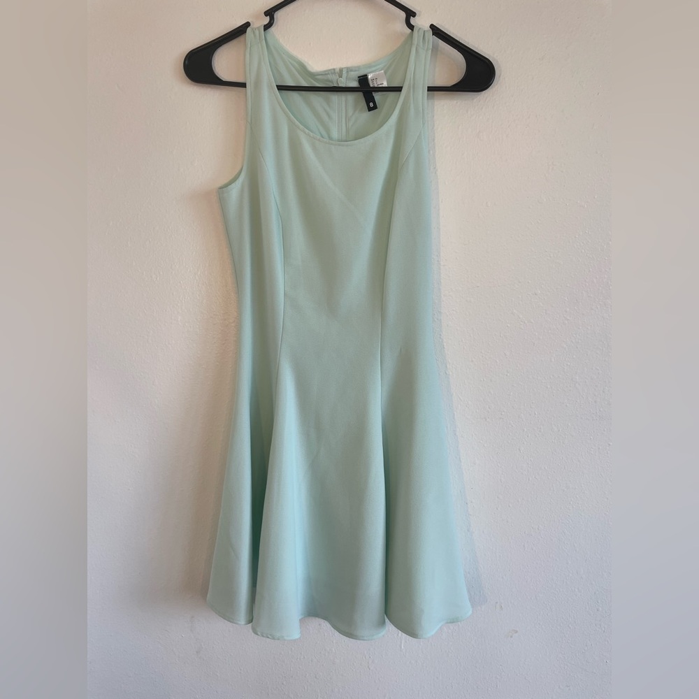 H&M Women’s Mint Green Aqua Dress Size 4 Fit And Flare Fully Lined Cocktail